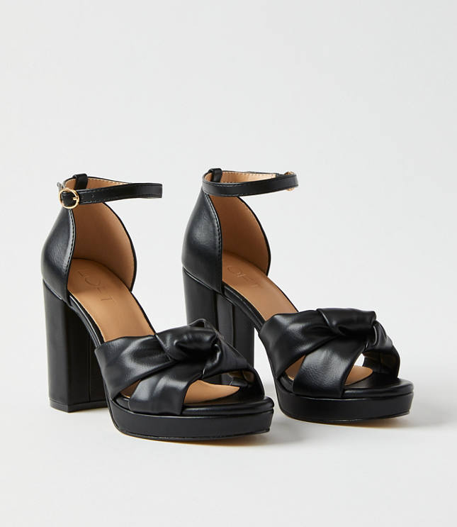 Top Knot Platform Heels - Black