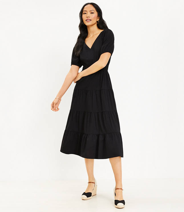 Star Midi Swing Dress - Black