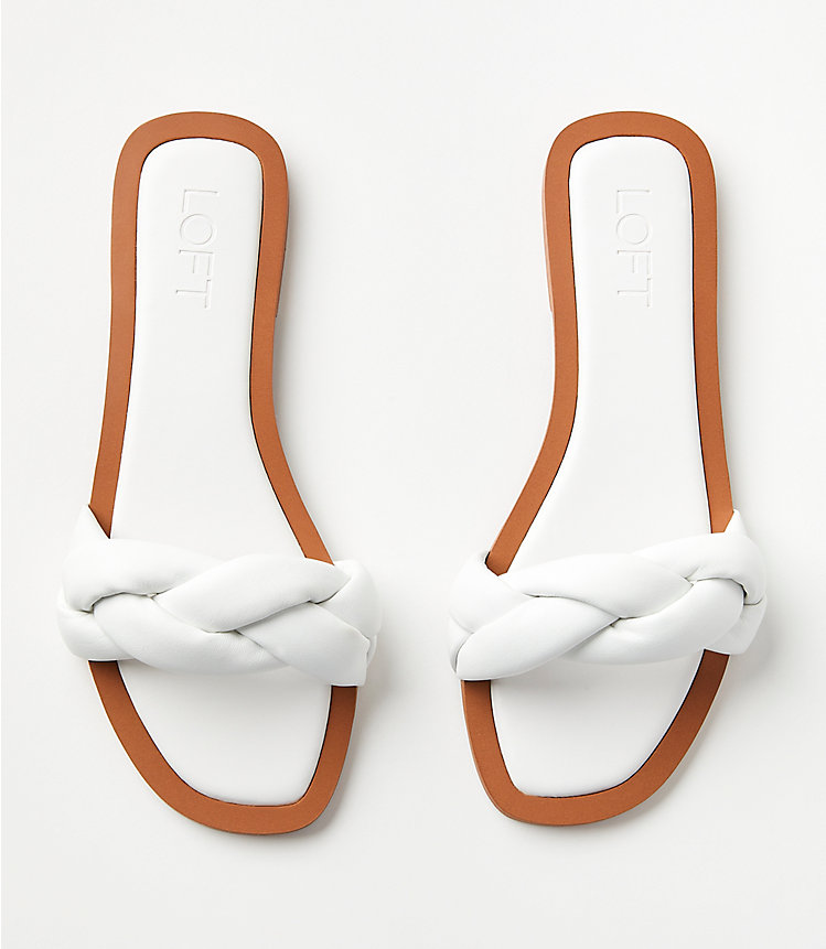 Padded Braided Leather Slide Sandals image number 2