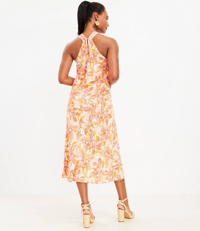 Semi-Sheer Halter Keyhole Dress