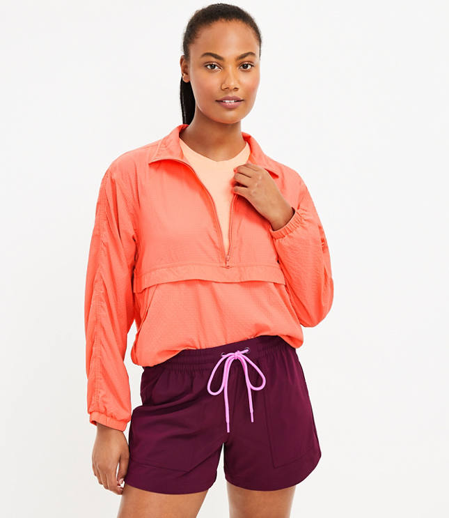 Lou & Grey Ripstop Zip Jacket - Electric Coral