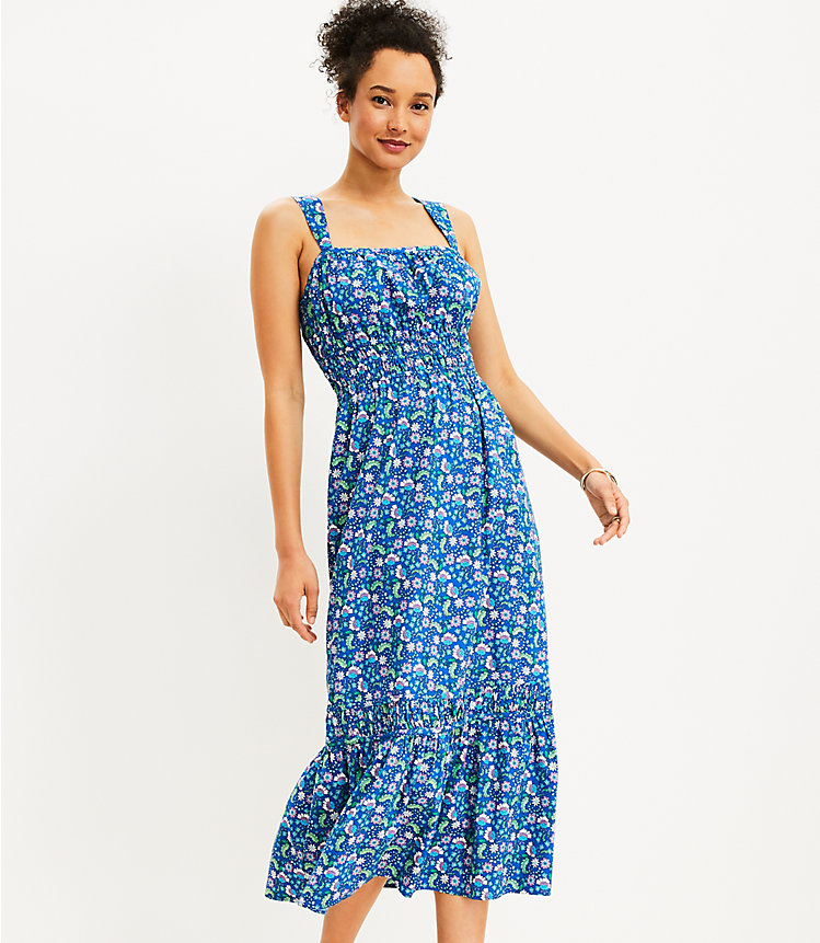 Floral Shirred Flounce Maxi Dress image number 0
