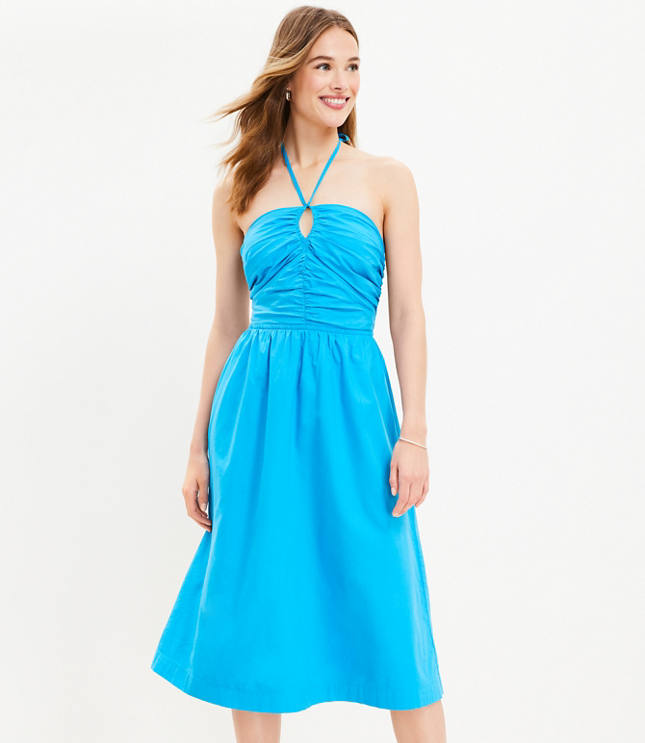 Keyhole Halter Midi Dress