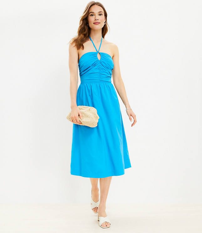 Keyhole Halter Midi Dress