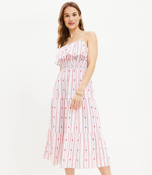 Tall Gingham Smocked Strappy Maxi Pocket Dress