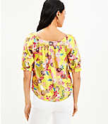 Floral Patchwork Puff Sleeve Blouse carousel Product Image 3