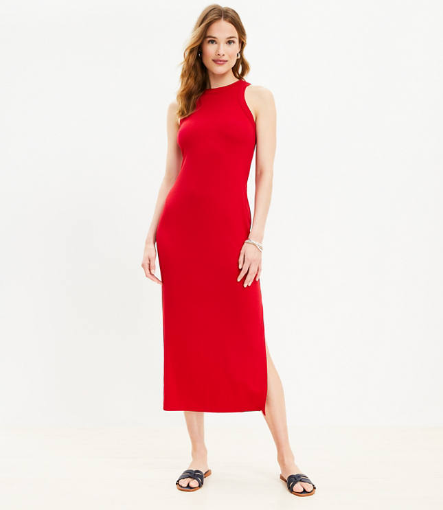 Loft red hot sale dress