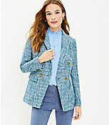 Petite Tweed Double Breasted Blazer carousel Product Image 1