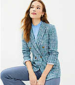 Petite Tweed Double Breasted Blazer carousel Product Image 2