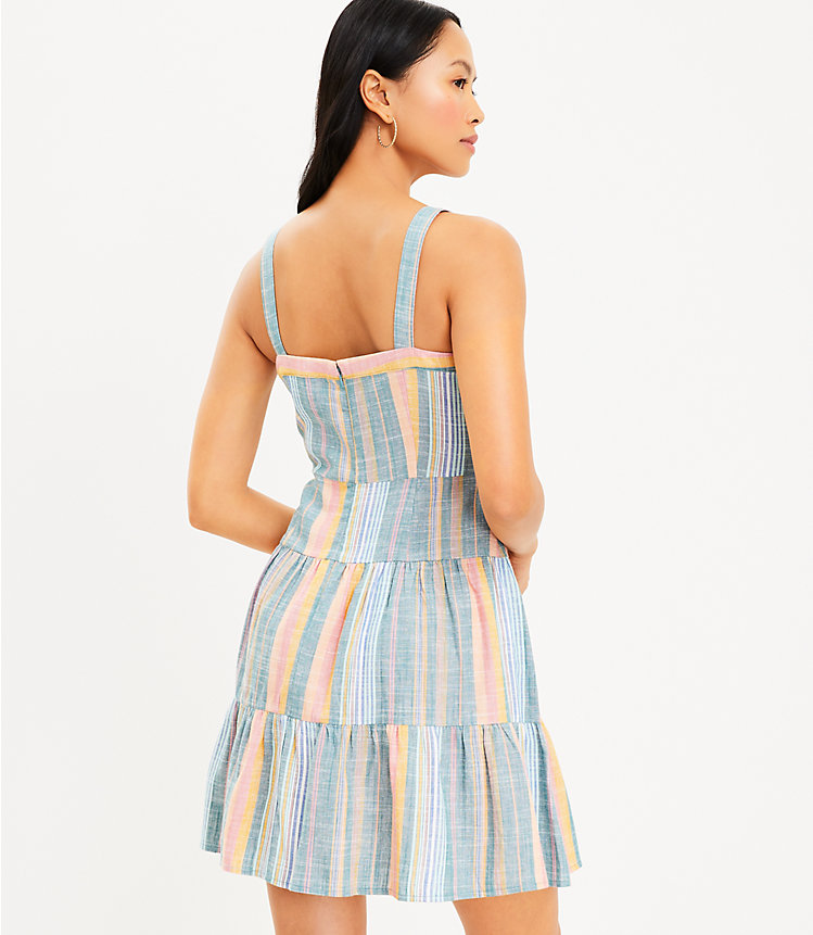 Stripe Strappy Tiered Swing Dress image number 2