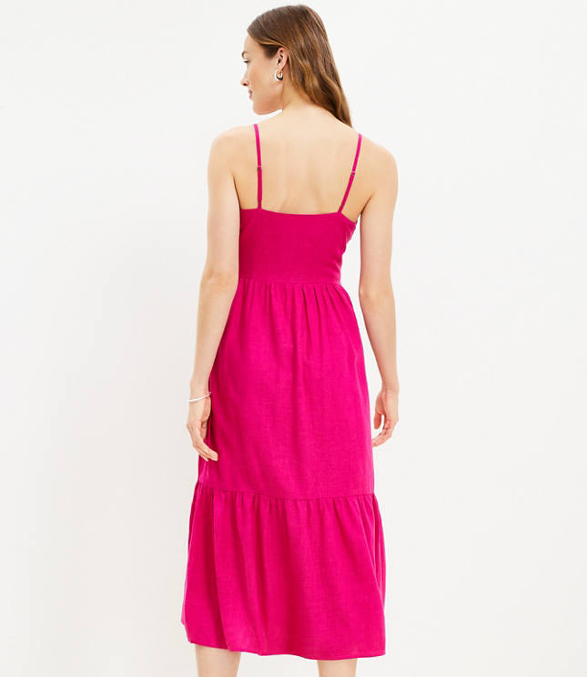 Tie Front Strappy Midi Dress