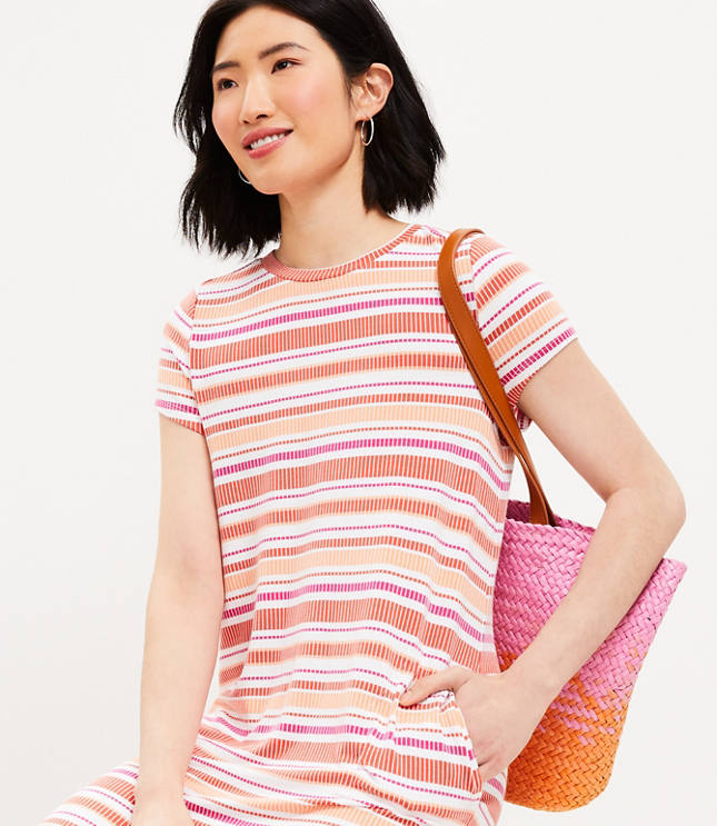 Striped Monogram Pocket T-Shirt Dress - Women - Ready-to-Wear