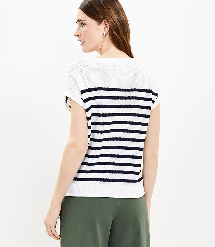 Striped Muscle Sweater Tee image number 2
