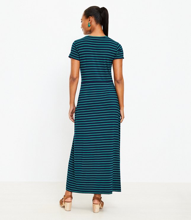 Petite Striped Twist Maxi Dress
