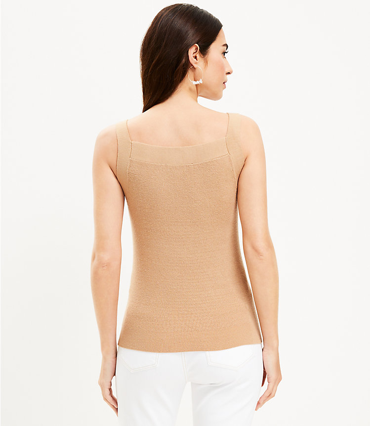 Ribbed Square Neck Sweater Tank Top image number 2
