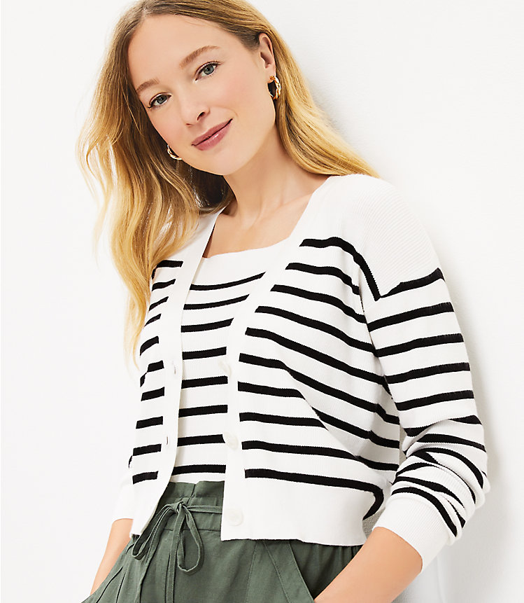 Striped Ribbed Sweater Tank Top image number 1