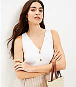 Button V-Neck Sweater Tank Top carousel Product Image 2