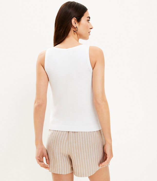 Button V-Neck Sweater Tank Top
