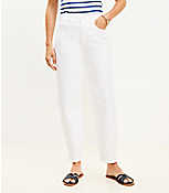 High Rise Barrel Jeans in White carousel Product Image 1