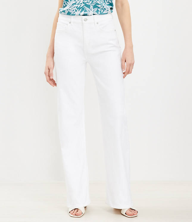 Womens White High Waisted Trousers