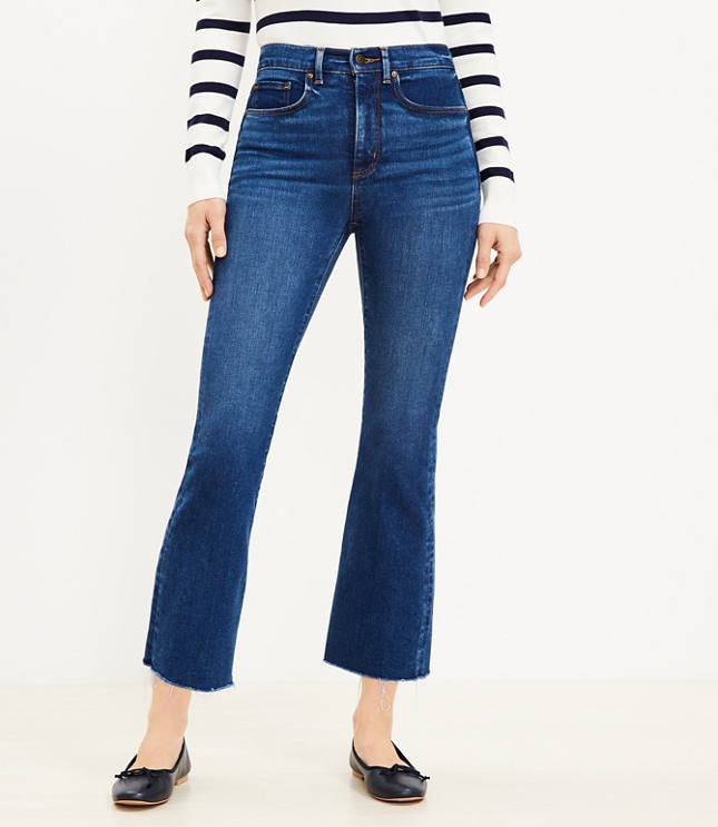 Falling In Love High Rise Cropped Kick Flare Jeans, Redwood