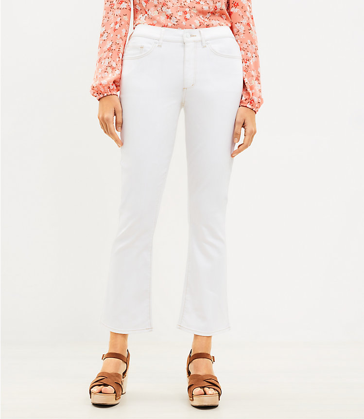 Curvy High Rise Kick Crop Jeans in White image number null