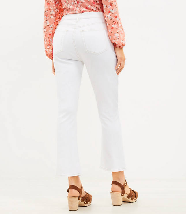 Cropped flared white on sale jeans