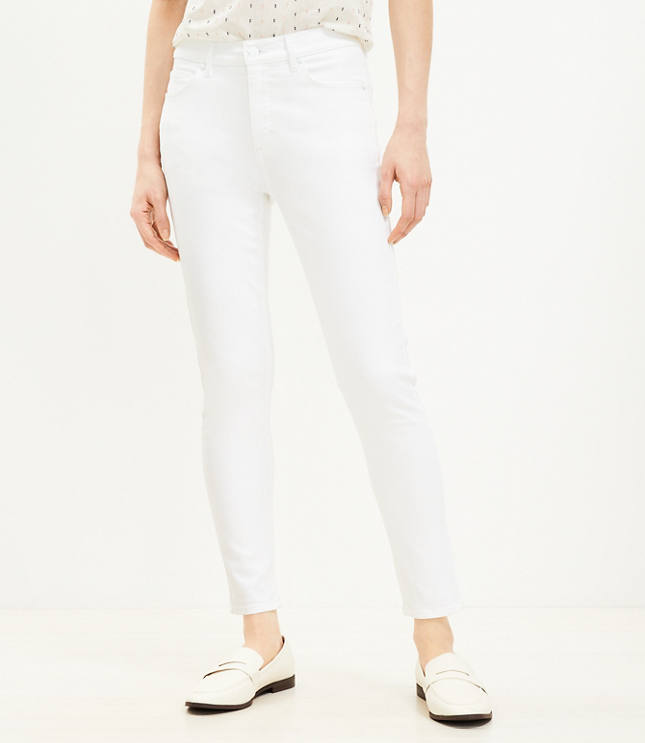 Loft curvy cheap white jeans