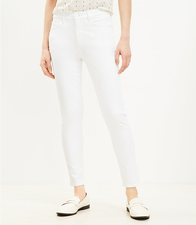 Curvy Mid Rise Skinny Jeans in White image number null