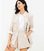 Striped Linen Blend Double Breasted Blazer carousel Product Image 1