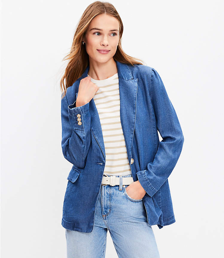 Chambray Relaxed Blazer image number 0