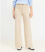 Petite Palmer Wide Leg Pants in Twill carousel Product Image 1