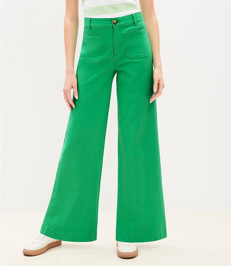 Petite Palmer Wide Leg Pants in Twill image number null