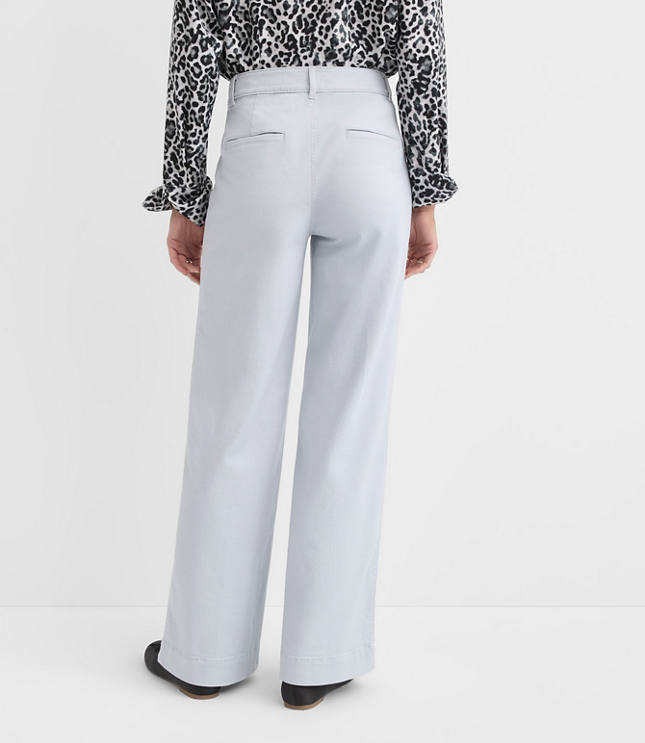 Petite Palmer Wide Leg Pants in Twill