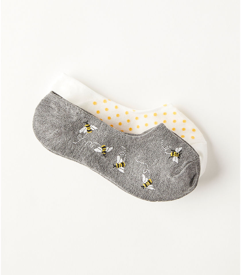 Bee & Dotted No Show Sock Set