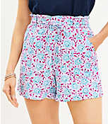 Pull On Linen Blend Shorts in Bloom carousel Product Image 2