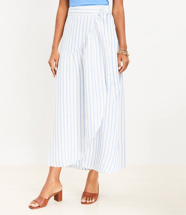 White ruffle shop wrap maxi skirt