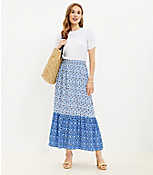 Doily Floral Tiered Pull On Midi Skirt carousel Product Image 1