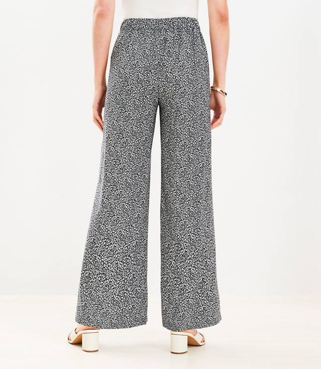 Fluid Wide Leg Pants in Cheetah Print