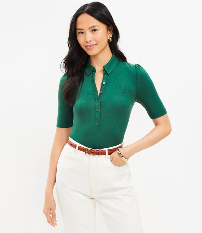 Womens green polo outlet shirt