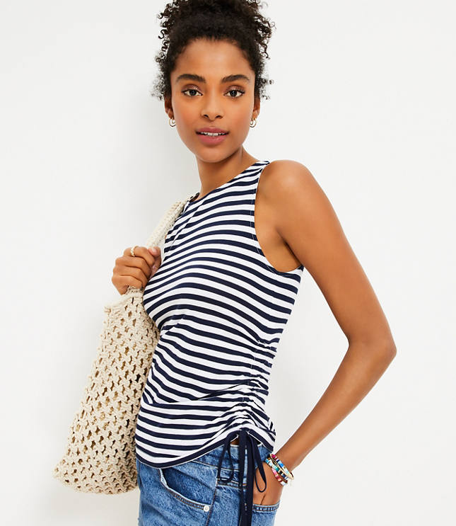 LOFT, Tops, Loft Nwt Striped Essential Scoop Neck Tank