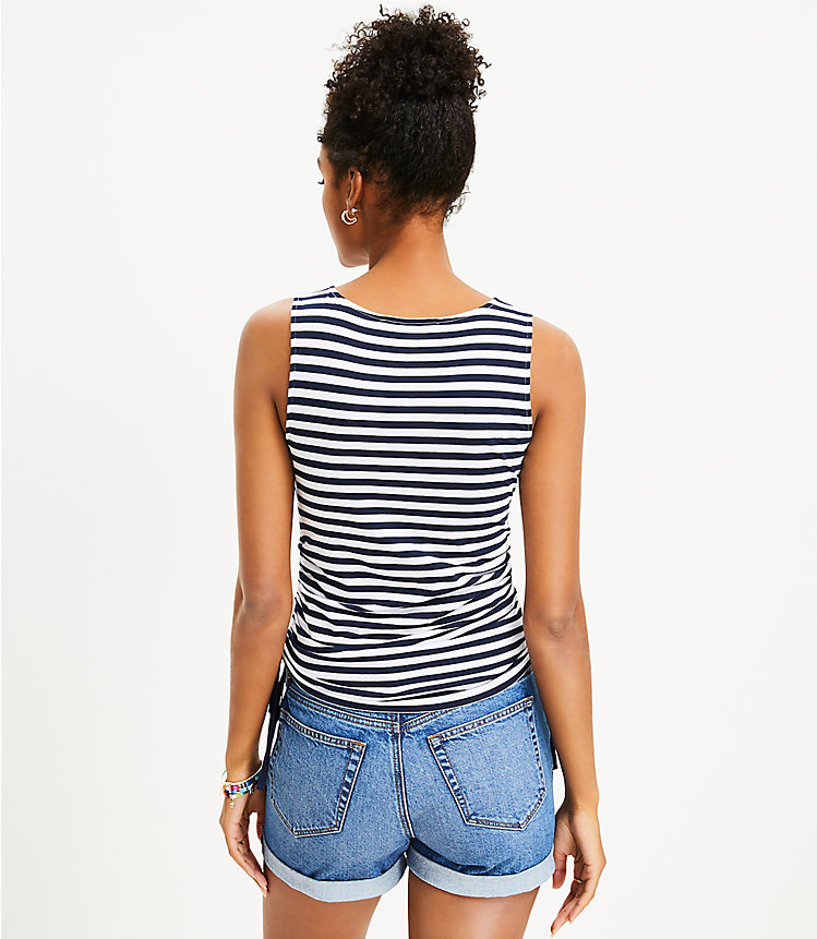 Striped Side Tie Tank Top image number 2