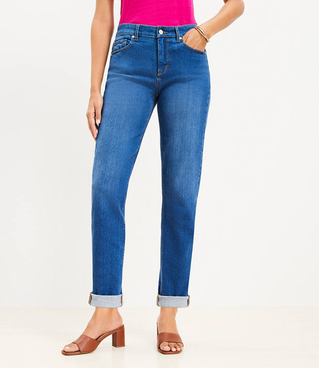 Girlfriend Jeans in Dark Rinse - Dark Rinse