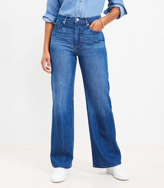 Curvy High Rise Wide Leg Jeans in Vintage Dark Wash