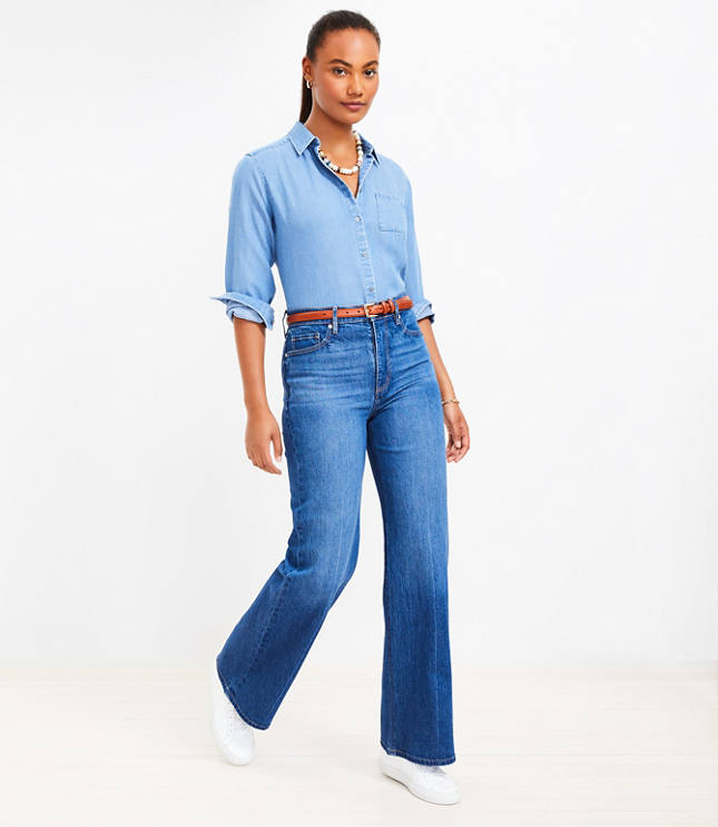 High Waist Vintage Wide Leg Full Length Jeans