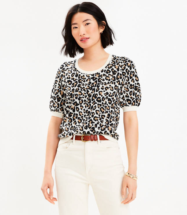 Jjill J.jill Wearever Abstract-leopard Sweater In Dk Copper,black