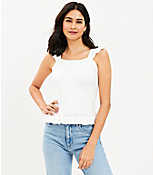 Pointelle Ruffle Sweater Tank Top carousel Product Image 2