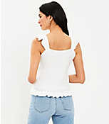 Pointelle Ruffle Sweater Tank Top carousel Product Image 3