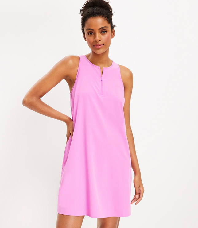 LOFT Lou & Grey Striped Linen Pocket Dress in Pink