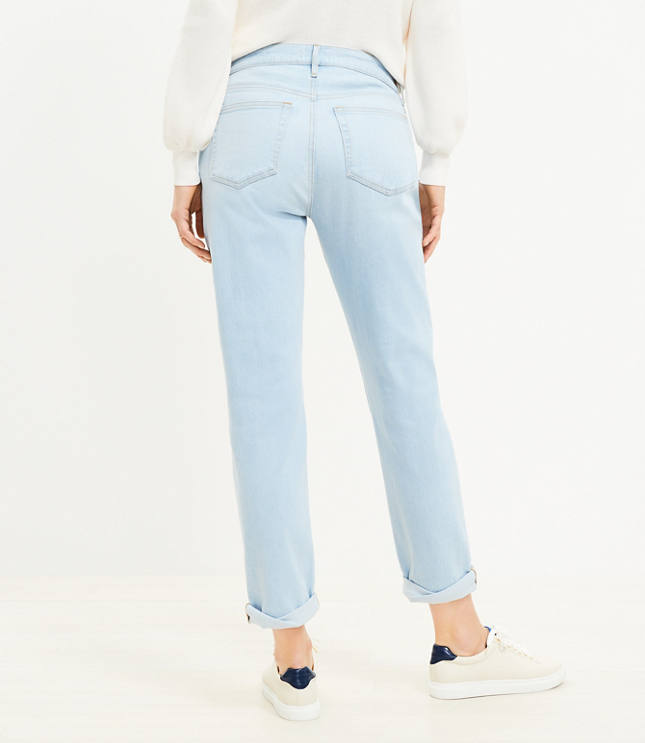 Super Low Rise Straight Leg Denim Jean - Sky Blue Heather